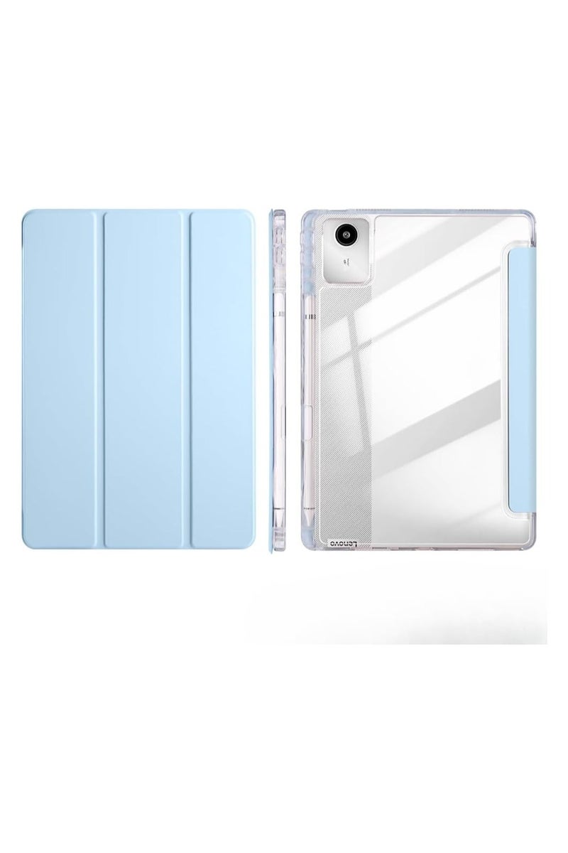 VKL Compatible with Lenovo Tab Idea 11 / Xiaoxin Pad 11 2025 (TB336ZU/TB336FU/TB335FC) ‌Soft Transparent Back Cover, Slim Lightweight Tri-fold Stand Case (Blue) - Image 1