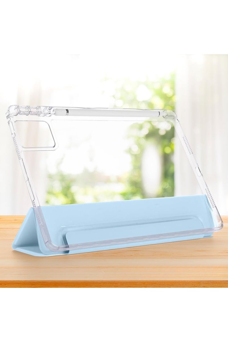 VKL Compatible with Lenovo Tab Idea 11 / Xiaoxin Pad 11 2025 (TB336ZU/TB336FU/TB335FC) ‌Soft Transparent Back Cover, Slim Lightweight Tri-fold Stand Case (Blue) - Image 2