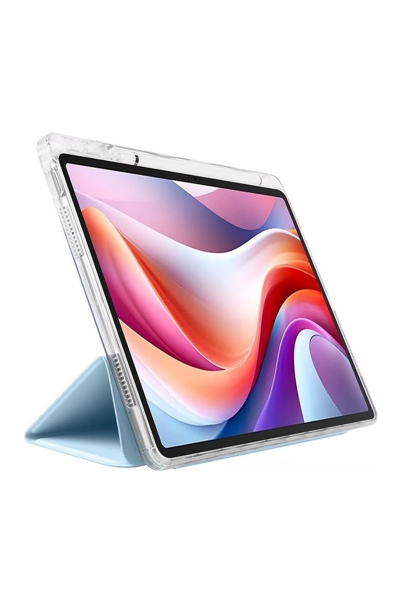 VKL Compatible with Lenovo Tab Idea 11 / Xiaoxin Pad 11 2025 (TB336ZU/TB336FU/TB335FC) ‌Soft Transparent Back Cover, Slim Lightweight Tri-fold Stand Case (Blue) - Image 4