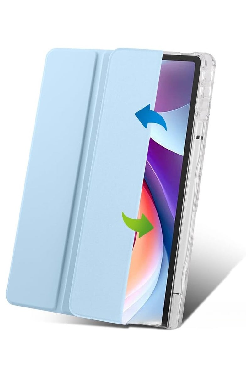 VKL Compatible with Lenovo Tab Idea 11 / Xiaoxin Pad 11 2025 (TB336ZU/TB336FU/TB335FC) ‌Soft Transparent Back Cover, Slim Lightweight Tri-fold Stand Case (Blue) - Image 3