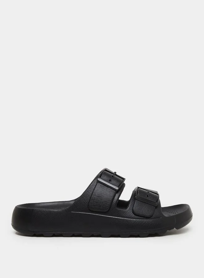 Men Buckle Detail Slides