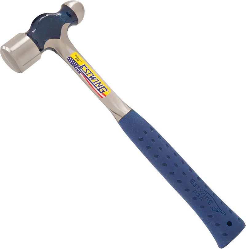 Estwing Ball Peen Hammer - 8 oz Metalworking Tool with Forged Steel Construction & Shock Reduction Grip - E3-8BP, Blue - Image 1