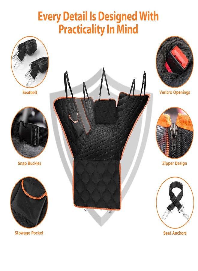 Mlivrom Scratchproof Dog Car Seat Cover For Back Seat, Waterproof Back Seat Pet Cover For Dogs With Mesh Window,Storage Pocket,Side Flap,Collapsible Nonslip Dog Seat Cover Universal Size Fit for Car/Truck/SUV - Image 2
