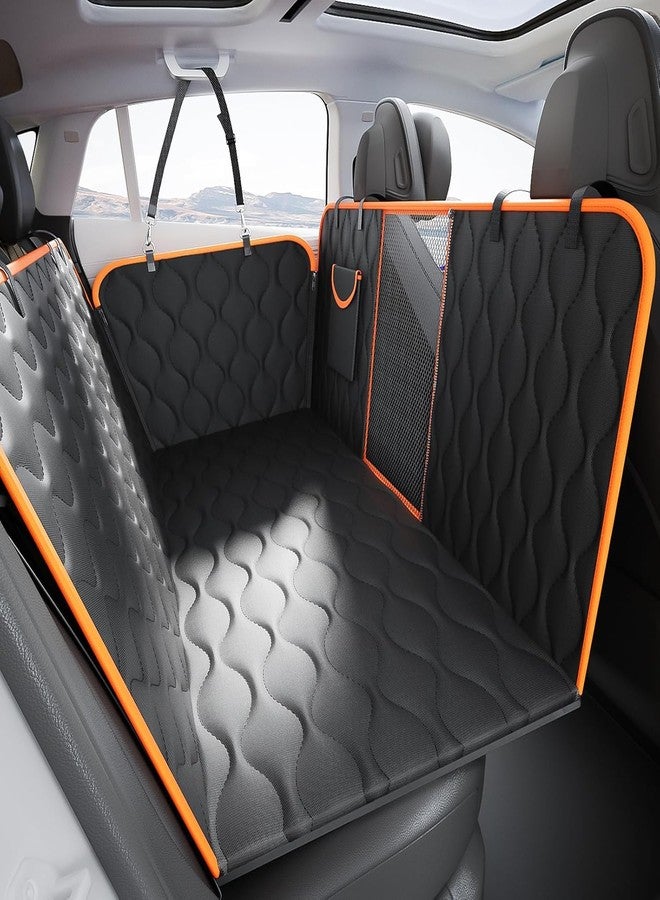 Mlivrom Scratchproof Dog Car Seat Cover For Back Seat, Waterproof Back Seat Pet Cover For Dogs With Mesh Window,Storage Pocket,Side Flap,Collapsible Nonslip Dog Seat Cover Universal Size Fit for Car/Truck/SUV - Image 1