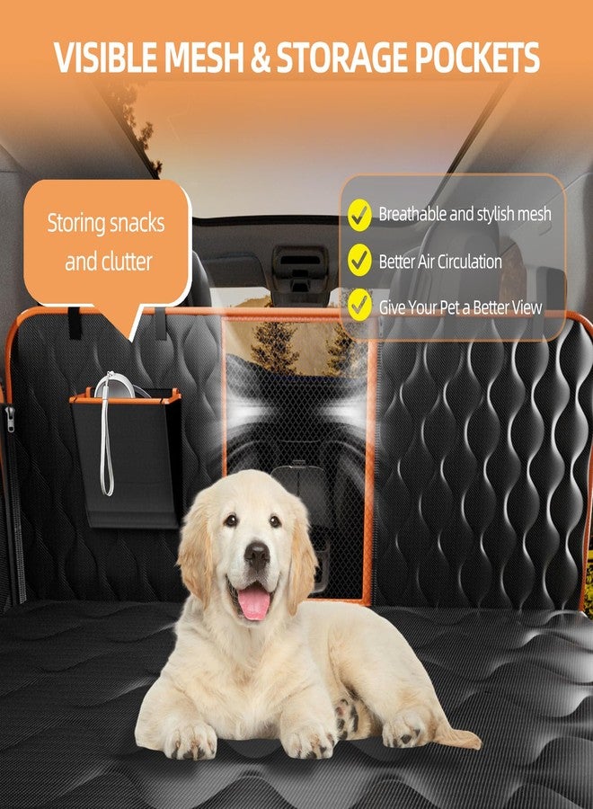 Mlivrom Scratchproof Dog Car Seat Cover For Back Seat, Waterproof Back Seat Pet Cover For Dogs With Mesh Window,Storage Pocket,Side Flap,Collapsible Nonslip Dog Seat Cover Universal Size Fit for Car/Truck/SUV - Image 5
