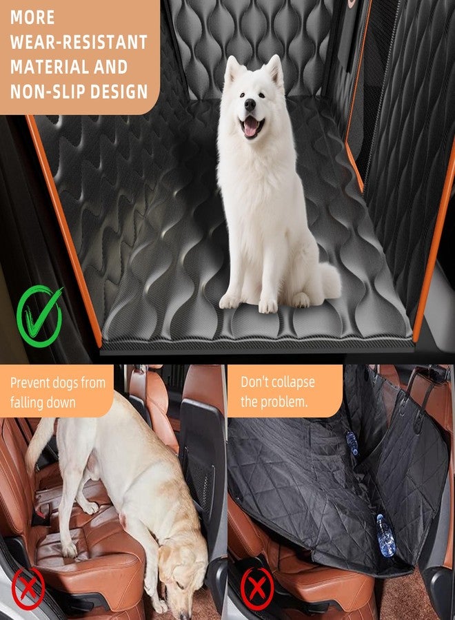 Mlivrom Scratchproof Dog Car Seat Cover For Back Seat, Waterproof Back Seat Pet Cover For Dogs With Mesh Window,Storage Pocket,Side Flap,Collapsible Nonslip Dog Seat Cover Universal Size Fit for Car/Truck/SUV - Image 4