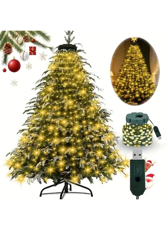 400 LED Warm Color Christmas Tree Fairy String Lights 8 Modes Indoor Outdoor Decoration - Image 2
