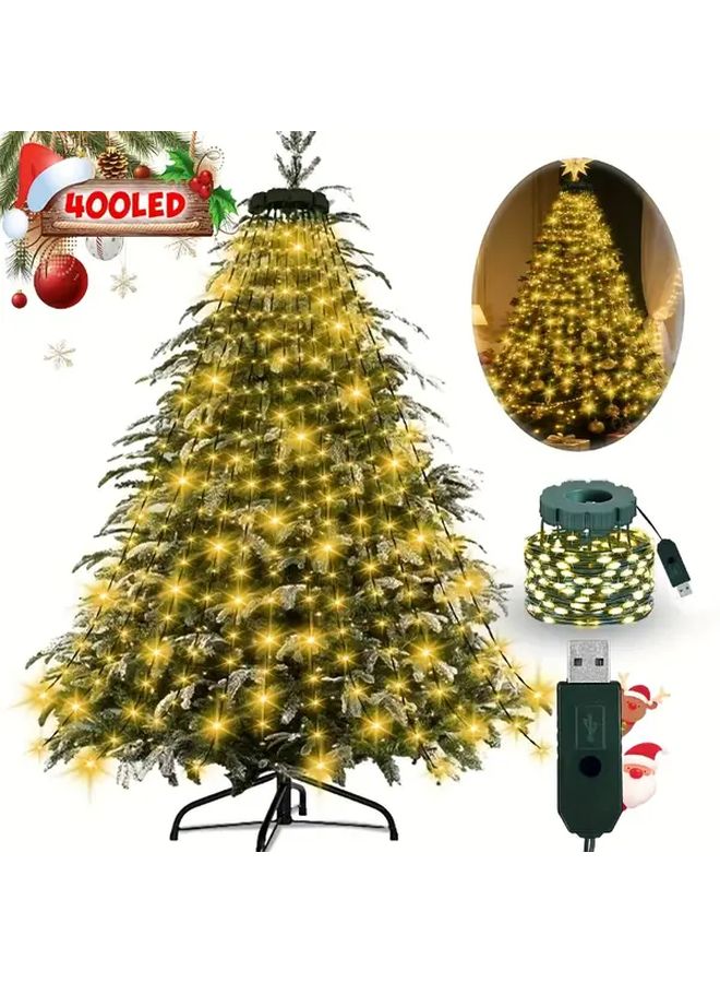 400 LED Warm Color Christmas Tree Fairy String Lights 8 Modes Indoor Outdoor Decoration - Image 5