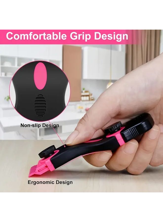 Pink 21pcs Scraper Tool Set with 20 Blades for Window Cleaning Sticker Film Removal - Image 3