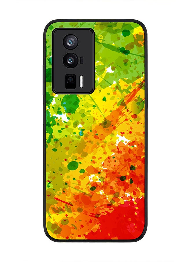 Stylizedd Rugged Black edge case for Xiaomi Poco F5 Pro 5G / Xiaomi Redmi K60 / Xiaomi Redmi K60 Pro Slim fit Soft Case Flexible Rubber Edges Anti Drop TPU Gel Thin Cover - Tropical Splash  - Image 1