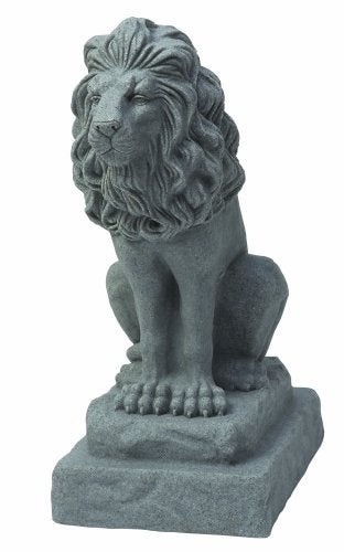 EMSCO Group Guardian Lion Statue – Natural Granite Appearance – Made of Resin – Lightweight – 28” Height - Image 5