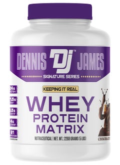 DENNIS JAMES Signature Series Whey Protein Matrix 5lbs - Advanced Muscle Building Formula (Chocolate Fudge)  - Image 1
