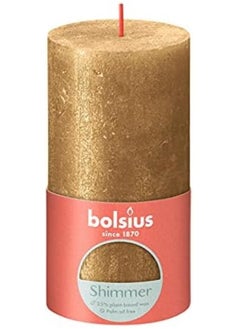 Shimmer Pillar Candle Gold