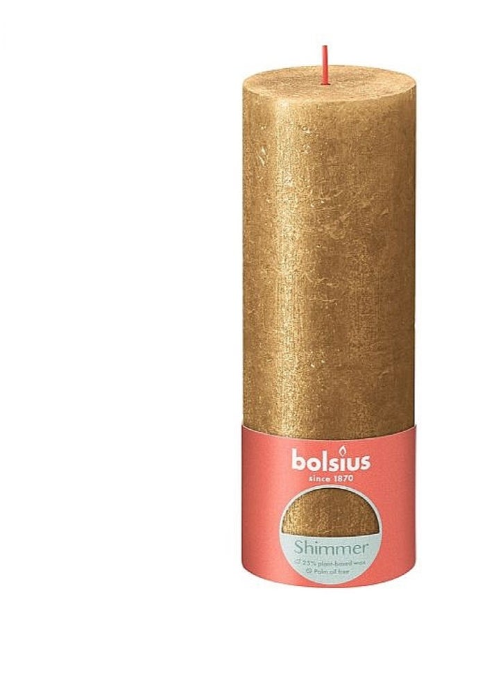 BOLSIUS - Shimmer Pillar Candle Gold - Image 1