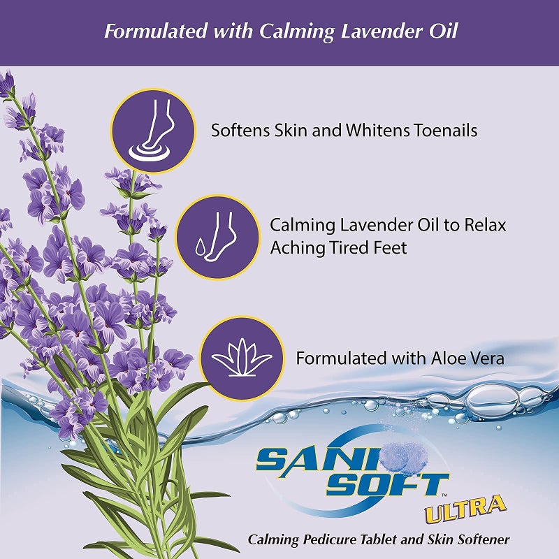 Sanicare - Pedicure Tablets for Foot Soaks, Whiten Nails, Softens Skin with Aloe Vera, All Natural, Vegan, 150 count (Lavender) - Image 3