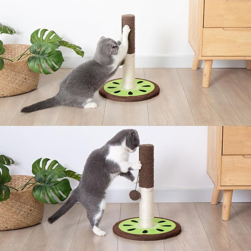 Grapefruit Sisal Rope Cat Scratcher Post Interactive Toy For Large Cats - Image 4