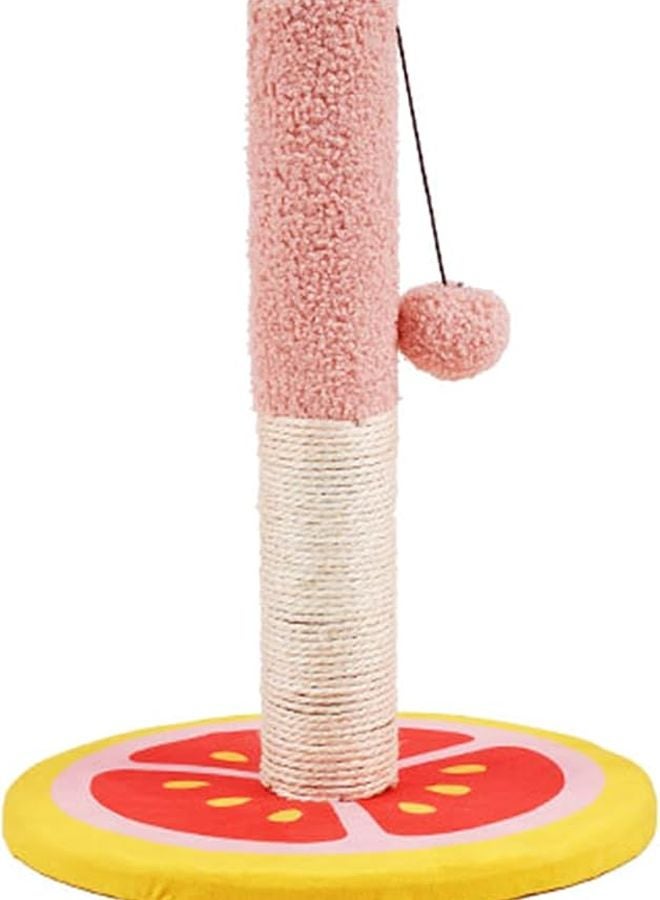 Grapefruit Sisal Rope Cat Scratcher Post Interactive Toy For Large Cats - Image 1
