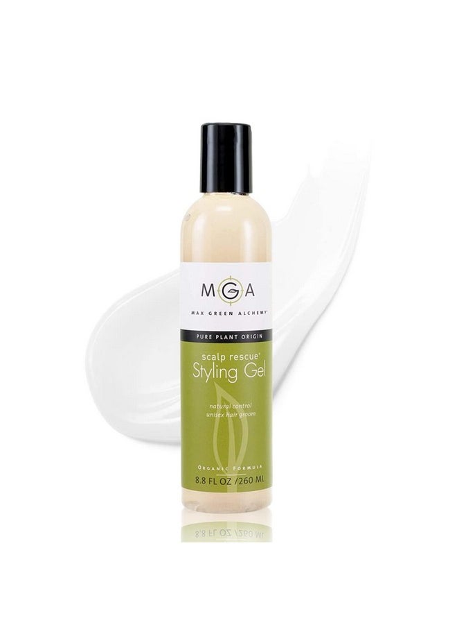 Max Green Alchemy Scalp Rescue Styling Gel, Organic Unisex Formula Controls Frizz and Fly Away Hair, Curly Hair Community Favorite Gives Flexible Natural Hold, Fights Humidity, Alcohol Free & Water Based | 8.8 Fl Oz  - Image 1