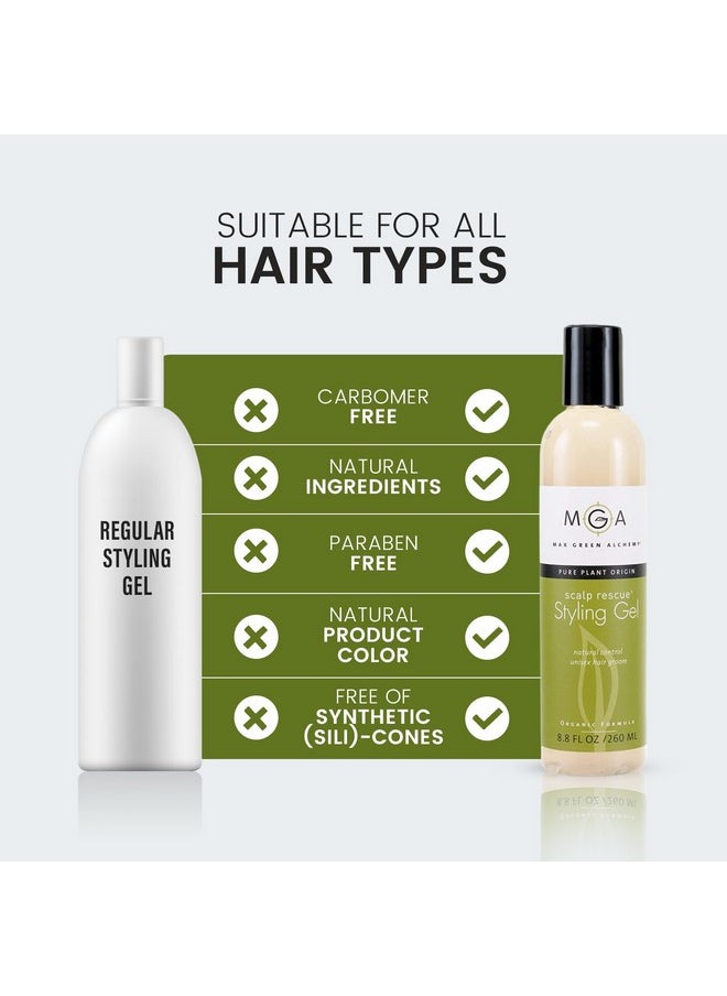 Max Green Alchemy Scalp Rescue Styling Gel, Organic Unisex Formula Controls Frizz and Fly Away Hair, Curly Hair Community Favorite Gives Flexible Natural Hold, Fights Humidity, Alcohol Free & Water Based | 8.8 Fl Oz  - Image 4