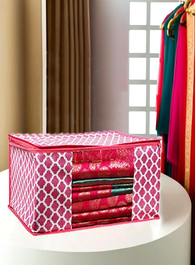 Shaping Fabric Saree Cover Set of 01 Non-Woven Fabric Clothes Organiser for Wardrobe with Transparent Window & Double Zip Clothes Storage Bag, Garment Cover SF_XL_SC_CC_XPID1598426731599233 - Image 1
