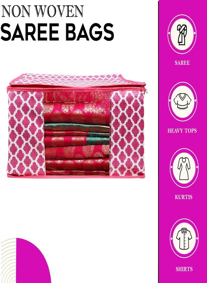 Shaping Fabric Saree Cover Set of 01 Non-Woven Fabric Clothes Organiser for Wardrobe with Transparent Window & Double Zip Clothes Storage Bag, Garment Cover SF_XL_SC_CC_XPID1598426731599233 - Image 2