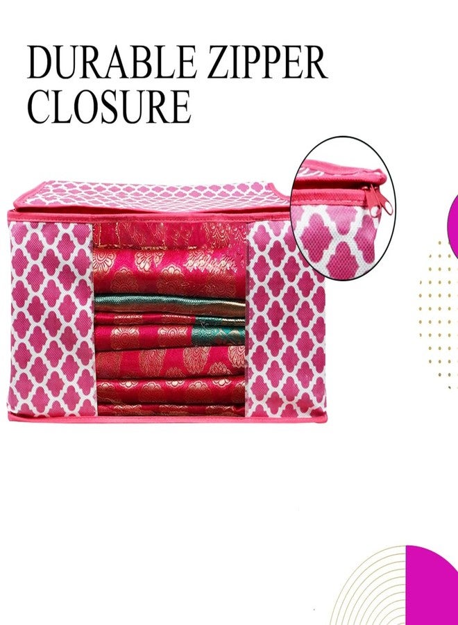 Shaping Fabric Saree Cover Set of 01 Non-Woven Fabric Clothes Organiser for Wardrobe with Transparent Window & Double Zip Clothes Storage Bag, Garment Cover SF_XL_SC_CC_XPID1598426731599233 - Image 5