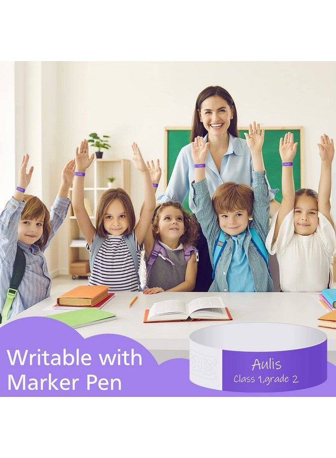 أستارون 400 قطعة من أساور المعصم الورقية الأرجوانية للأحداث والحفلات والنوادي والحفلات الموسيقية والمهرجانات، مقاومة للماء وخفيفة الوزن - Image 2