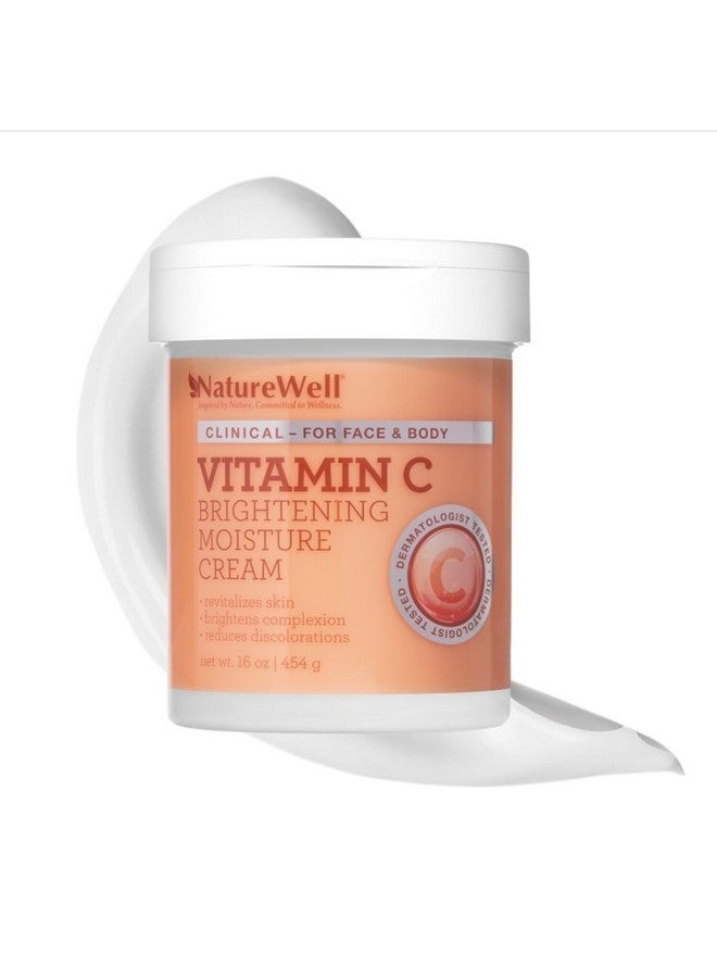 NATURE WELL Clinical Vitamin C Brightening Moisture Cream for Face & Body, Anti-Aging Skincare, Firming, Nourishing, Reduces Discoloration, Improves Overall Tone & Texture, Non-Greasy 1.0, 16 Oz - Image 1