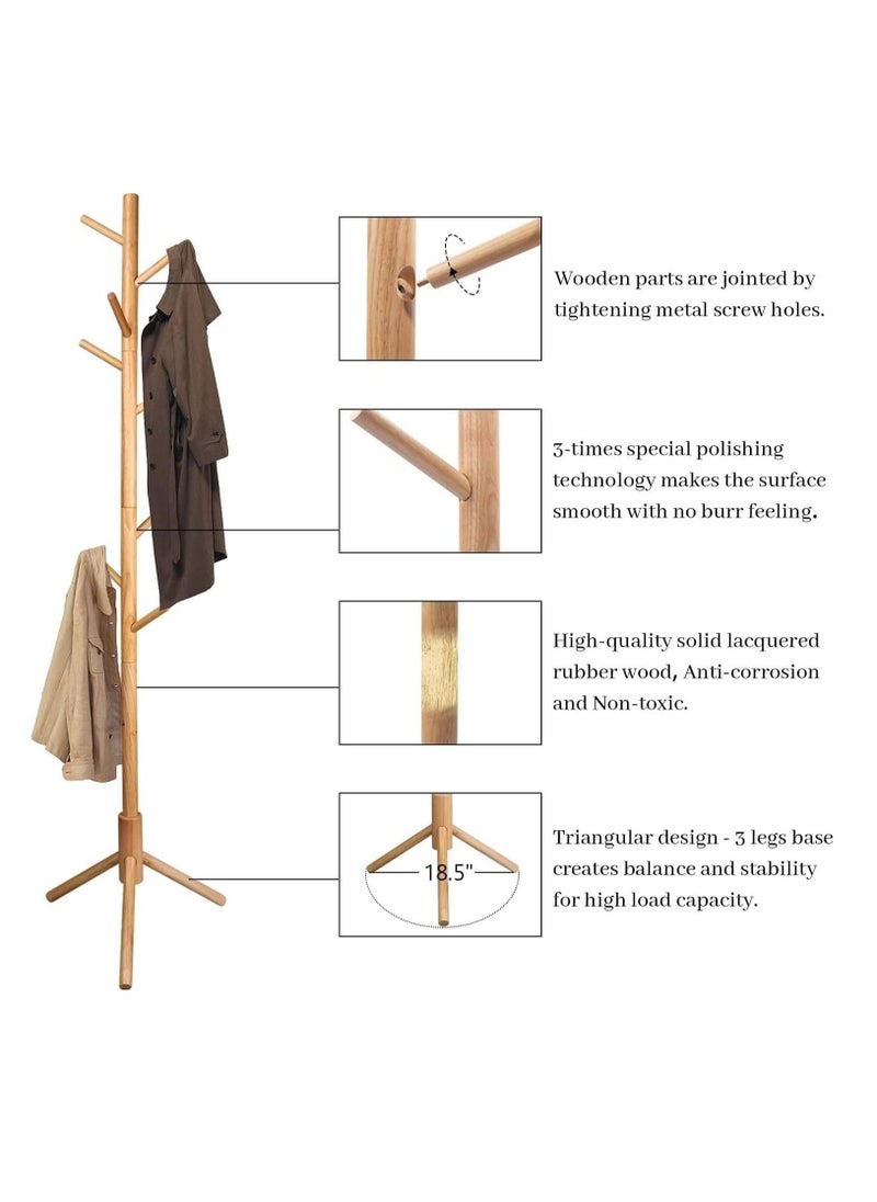 رف معطف قائم بذاته مع 8 خطافات ، معطف خشبي متين ومنظم للقبعات بتصميم يشبه الشجرة لتعليق سترات الملابس والقبعات والأوشحة وحقائب اليد في مكتب المنزل (أبيض) - pzsku/Z43BD5F18E9AEE9FEC485Z/45/_/1687856499/a330e75e-6ff2-4c6c-91cf-c72a48a10d65