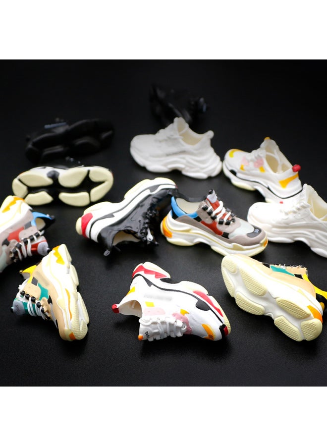 Trendy 3d Old Dad Shoes Toy Ornament Sneaker Ball Bjd Doll Handheld Doll Special Shoes Cool Collectible Plaything-Color:5. Pink Yellow  - Image 5