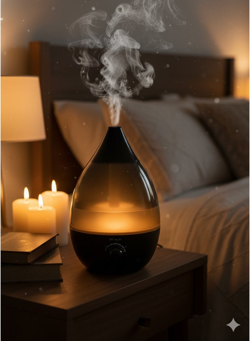 دوما فواحة بخار وجهاز مرطب هواء وناشر عطر كهربائي (اسود 3 لتر) - Image 3