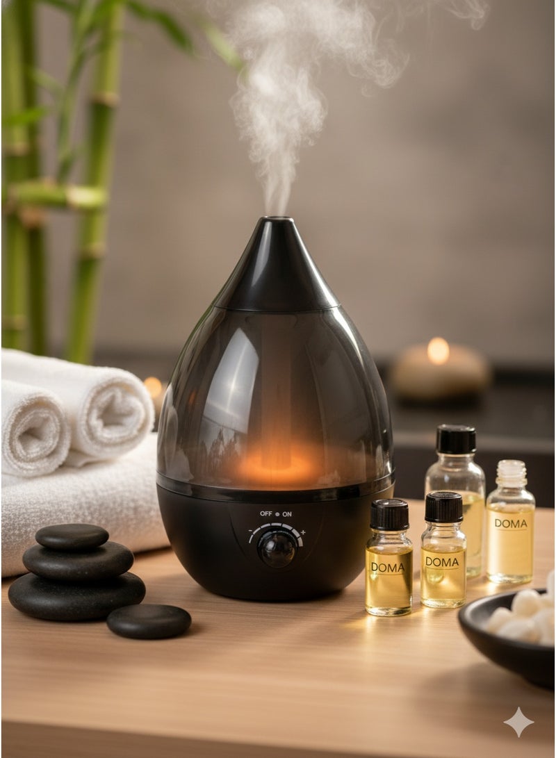دوما فواحة بخار وجهاز مرطب هواء وناشر عطر كهربائي (اسود 3 لتر) - Image 4