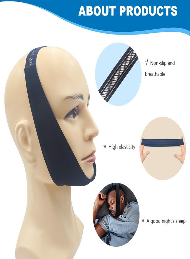 MAGNEECH 1 Pack Black Comfortable Chin Strap for CPAP Users, Chin Strap for Sleeping,Men and Women to Stop Snoring Universal Size- Keep Mouth Closed and Reduce Air Loss for Better Sleep - Image 3