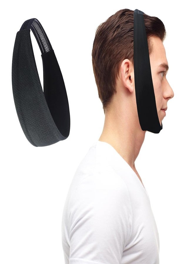 MAGNEECH 1 Pack Black Comfortable Chin Strap for CPAP Users, Chin Strap for Sleeping,Men and Women to Stop Snoring Universal Size- Keep Mouth Closed and Reduce Air Loss for Better Sleep - Image 1