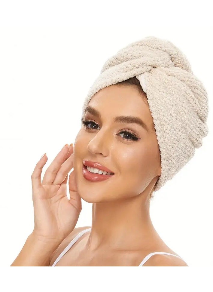 Goolsky Thickened Bath Cap, Quick-drying Hair Turban, Water Absorption Hair Drying Cap for All Hair Types  - Image 2