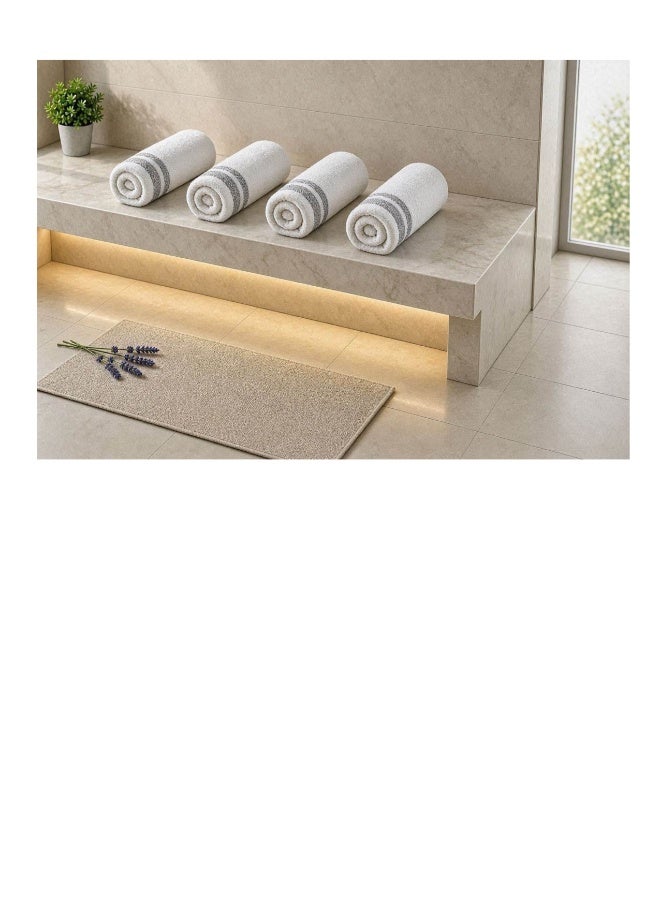noon 4 Piece Face Towel Set - 450 GSM 100% Cotton White - Highly Absorbent - Image 3