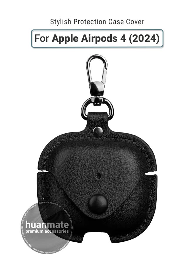 huanmate Apple AirPods 4 Shockproof Protection Case Cover - Black - Lightweight, Stylish Design, Accurate Cut-outs - Easy to Install & Remove - Durable Shield for Your Apple AirPods 4  - Image 1