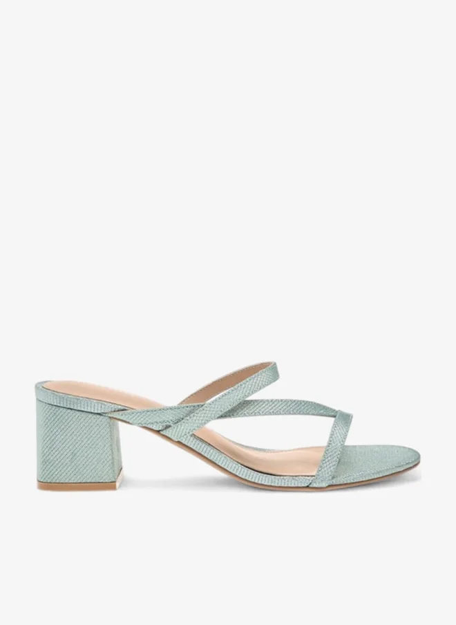 Flora Bella By Shoexpress Women Textured Strappy Slip-On Sandals with Block Heels Ramadan Collection