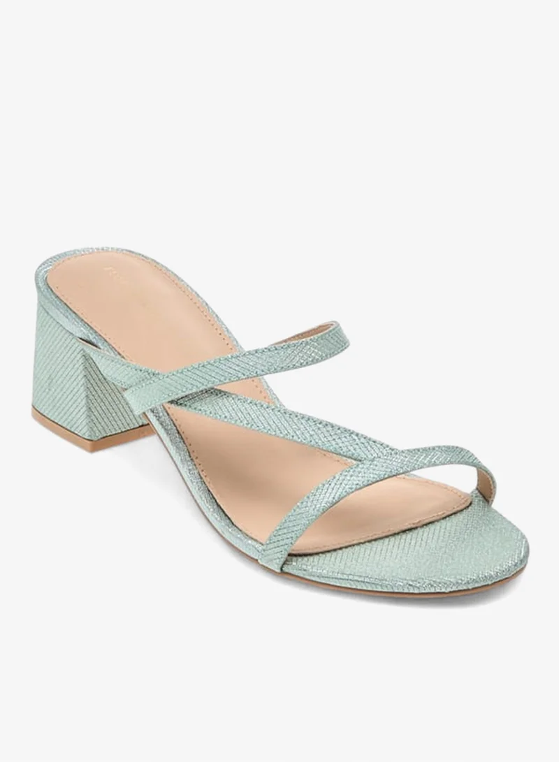 Flora Bella By Shoexpress Women Textured Strappy Slip-On Sandals with Block Heels Ramadan Collection