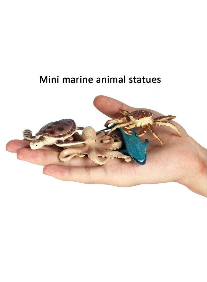 DURKU Mini Safari Animals Statue Realistic Plastic Sea Animal Statue Toy, Kid'S Party Supplies Cake Topper Including Penguins, Turtles, Octopus, Humpback Whales, Whales, Etc(12pcs) - Image 3