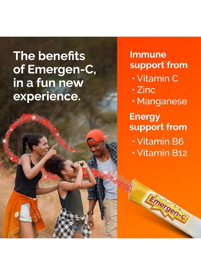 Emergen-C Kidz Crystals, On-The-Go Emergen-C Immune Support Supplement With Vitamin C, B Vitamins, Zinc And Manganese, Sparkly Strawberry - 56 Stick Packs - Image 4