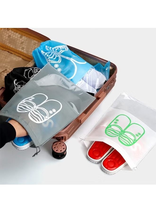 10 Pack Travel Shoe Handbag Waterproof Dust Bags,Two Sizes Non-Woven Fabric Dustproof Drawstring Breathable Clear Window Dust Cover Storage Bags Handbag Storage Shoe Pouch Organizer for Men and Women  - Image 5