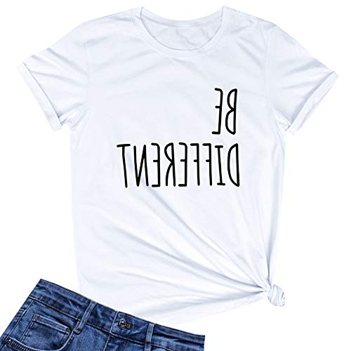 LOOKFACE Women Cute T Shirt Junior Tops Teen Girls Graphic Tees White Small - Image 1