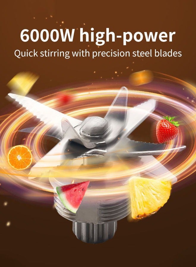 سوكاني خلاط سطح الطاولة سعة 2.5 لتر، خلاط متعدد الأغراض 2 في 1، خلاط عالي السرعة مع شفرات متينة من الفولاذ المقاوم للصدأ، خلاط خالٍ من مادة BPA للمشروبات المخفوقة والعصائر والمكسرات والفواكه، 6000 وات، SK-999 - Image 2
