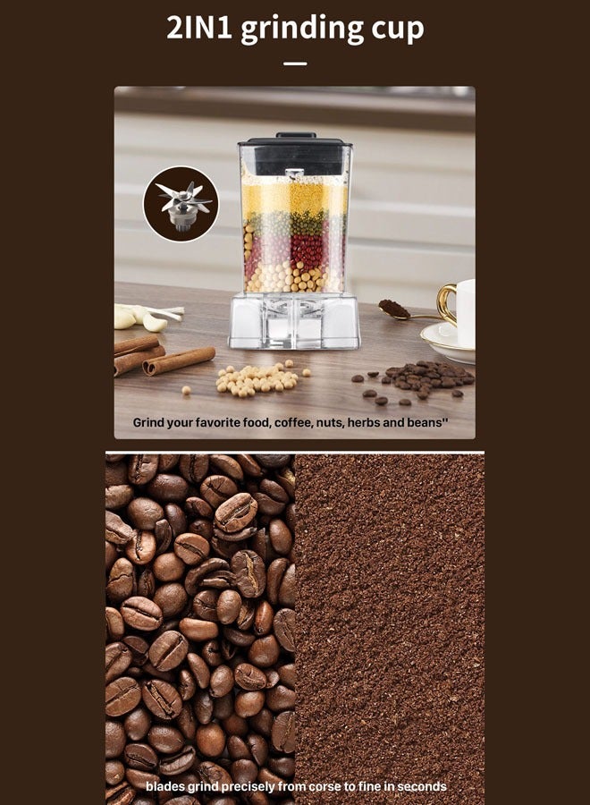 سوكاني خلاط سطح الطاولة سعة 2.5 لتر، خلاط متعدد الأغراض 2 في 1، خلاط عالي السرعة مع شفرات متينة من الفولاذ المقاوم للصدأ، خلاط خالٍ من مادة BPA للمشروبات المخفوقة والعصائر والمكسرات والفواكه، 6000 وات، SK-999 - Image 4