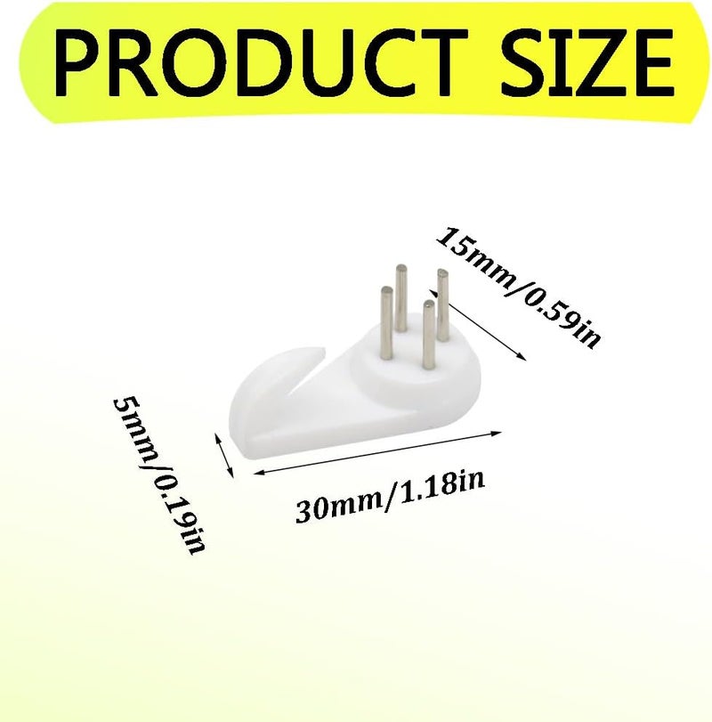 Hocansen 50 PCS Invisible Nail Wall Hooks Plastic Hardwall Hanger Hooks Picture Hangers Non-Mark Hook for Hanging Art Decorations Photo Frame (30x15x5/XK-SL) - Image 2
