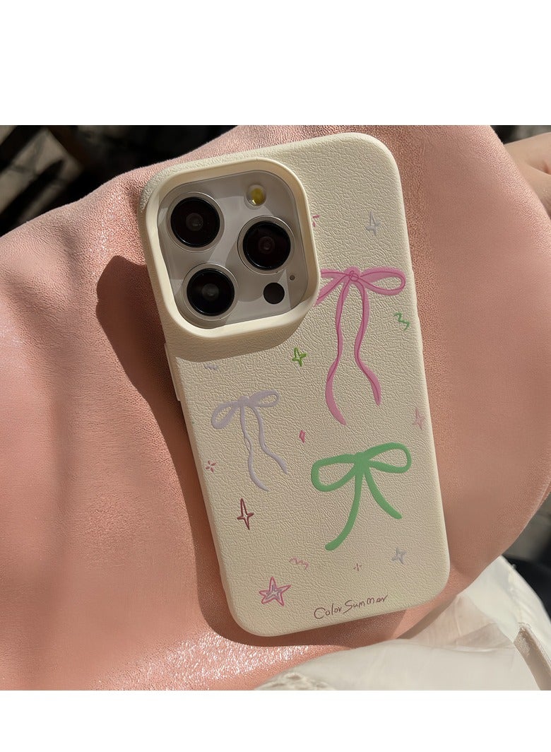 NIBEMINENT Ribbon Bow Protective TPU Case Cover For iPhone 15