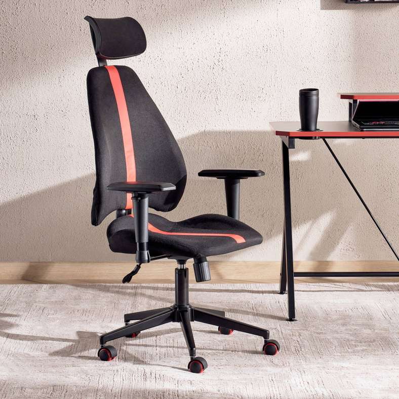 Pan Home Gaming Chair - Black and Red for Gamers