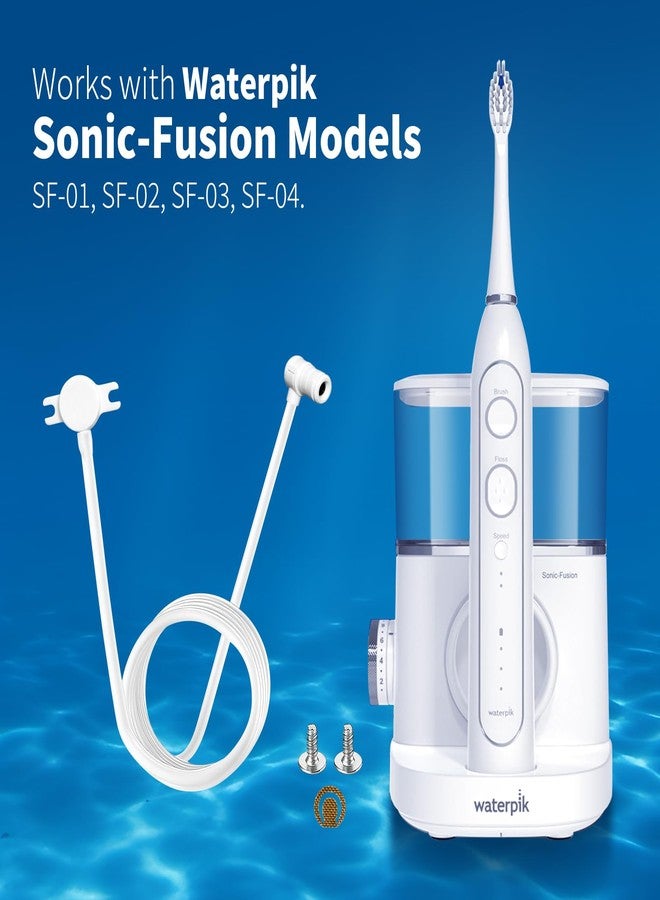 فريفيل خرطوم بديل مع 3 رؤوس فرشاة أسنان لفرشاة تنظيف الأسنان المائية Waterpik Sonic-Fusion SF-01/SF-02/SF-03/SF-04 | ملحقات متوافقة مع جهاز تنظيف الأسنان المائي Waterpik، عبوة واحدة - Image 2