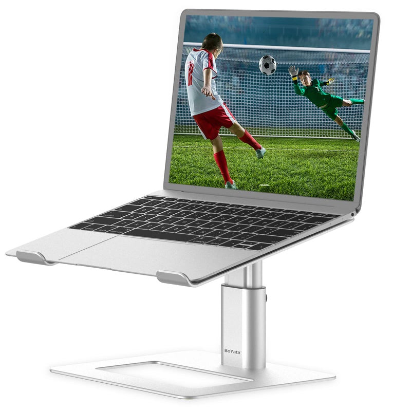 BoYata Laptop Stand, Ergonomic Aluminum Height Adjustable Computer Stand Laptop Riser Holder for Desk, Compatible with MacBook Pro/Air, Dell, Lenovo, HP, Samsung, More Laptops 11-17" - Image 1